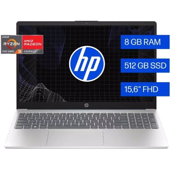 HP 15-FC0235 AMD Ryzen™ 7 7730U 512GB SSD 16GB 15.6" (1920x1080) TOUCHSCREEN WIN11 NATURAL SILVER